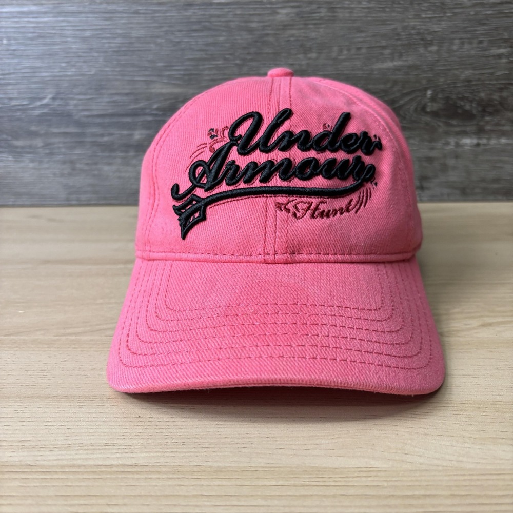 Under Armour Hat Cap Strap Back Pink Hunt Embroidered Cotton Womens Logo Casual